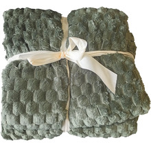 Šedá plyšová deka s mašlí