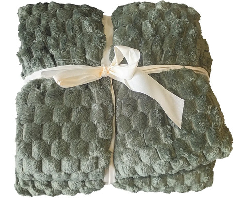 Šedá plyšová deka s mašlí