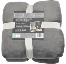 Šedá mikroflísová deka vzhled ovčí kožešiny, přibližně 150 x 200 cm