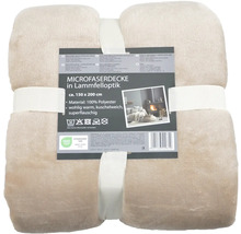 Mikrovláknová deka ve vzhledu jehněčí kožešiny, přibližně 150 x 200 cm