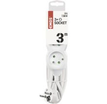 Prodlužovací kabel se třemi zásuvkami, délka 3 metry