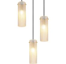 Trojitá závěsná lampa s cylindrickými skleněnými stínidly