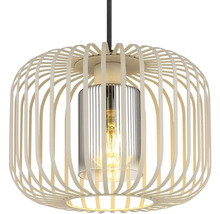 Závěsná lampa s kovovým a skleněným stínidlem