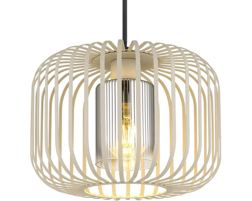 Závěsná lampa s kovovým a skleněným stínidlem