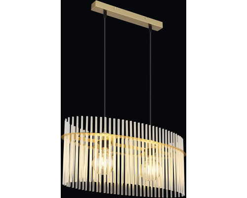 Závěsné svítidlo se skleněnými prvky a dvěma žárovkami