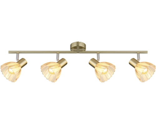 Stropní svítidlo se čtyřmi reflektory z kovu a skla