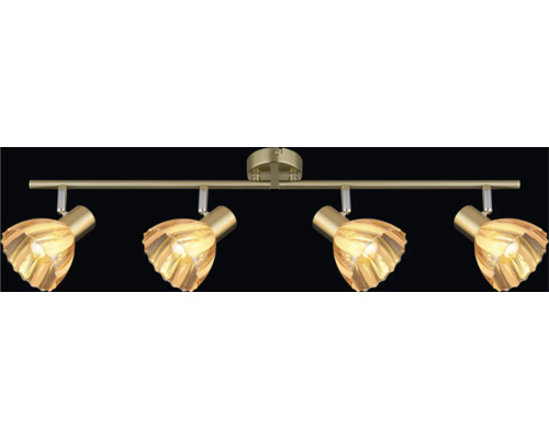 Čtyřplamenové stropní svítidlo se skleněnými stínidly