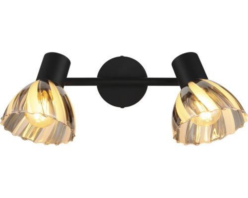 Nástěnné svítidlo se dvěma lampami a skleněnými stínidly
