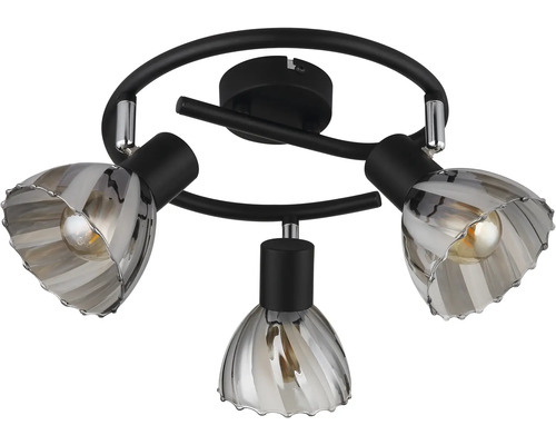 Stropní svítidlo se třemi lampami a skleněnými stínidly