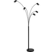Stojací lampa s pěti rameny a kulatými stínidly