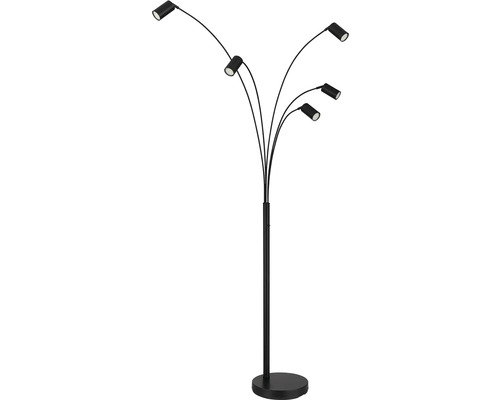 Stojací lampa s pěti rameny a kulatými stínidly
