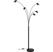 Stojací lampa s pěti rameny a stínidly