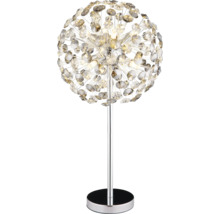 Dekorativní stolní lampa s křišťálovými ozdobami na štíhlém stojanu