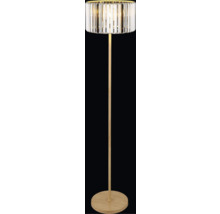 Stojací lampa s křišťálovým stínidlem a dřevěnou nohou