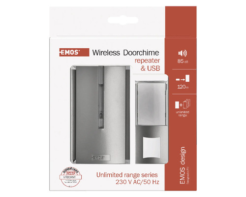 Bezdrátový zvonek Emos s opakovačem a USB v balení