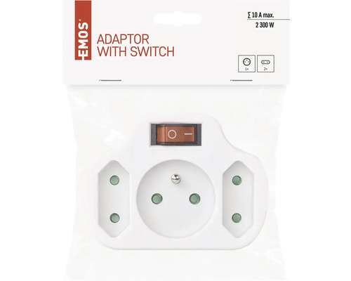 Adaptér zásuvky s vypínačem od společnosti Emos
