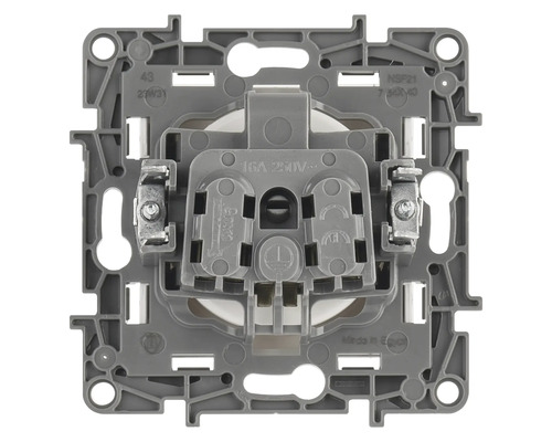 Zadní strana elektrického spínače s 16 ampéry a 250 volty