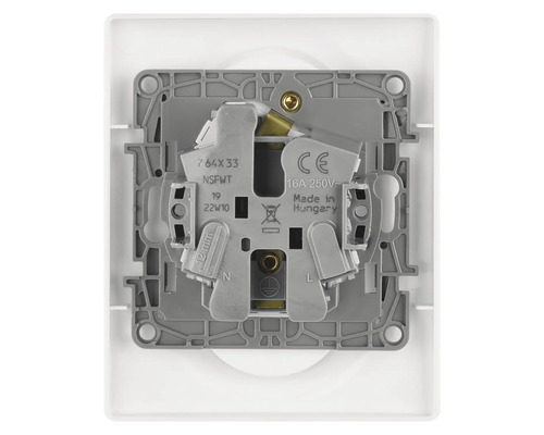 Pohled zezadu na jednu zásuvkovou vložku Schuko