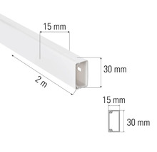 Kabelový kanál, délka 2 metry, šířka 15 mm a výška 30 mm