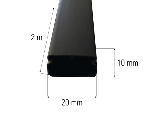 Obrázek dvoumetrového profilu o rozměrech deset krát dvacet milimetrů.