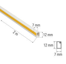 Plastový kabelový kanál, délka 2 metry, s rozměry