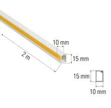 Instalační kanál, dva metry dlouhý, rozměry deset krát 15 milimetrů