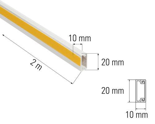 Plastová profilová lišta, délka 2 metry, s rozměry