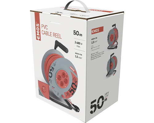 Balení kabelového bubnu Emos PVC s 50 metry kabelu