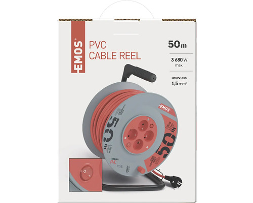 Kabelový buben Emos s 50 metry PVC kabelu