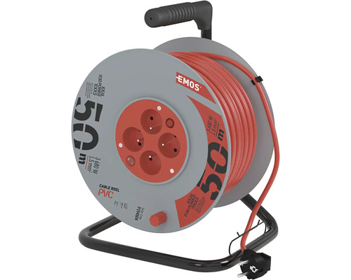 Kabelový buben Emos s padesáti metry PVC kabelu
