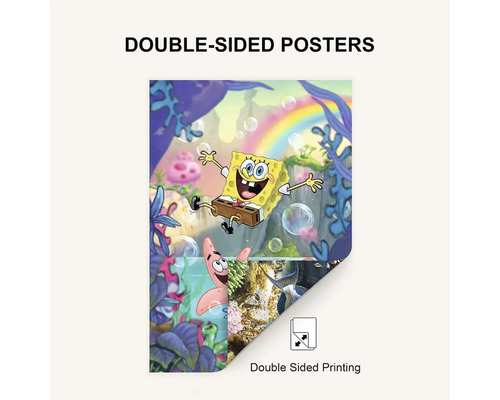 Oboustranně potištěný plakát s motivem Spongeboba