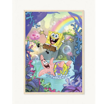 Zarámovaný obrázek se SpongeBobem a Patrikem Hvězdou v podvodním prostředí