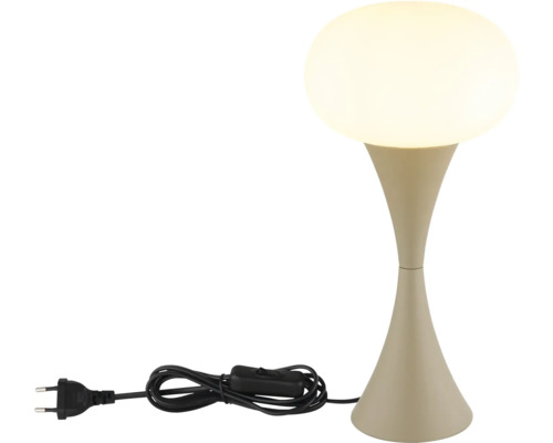 Stolní lampa s kulovitým stínidlem a kuželovou základnou