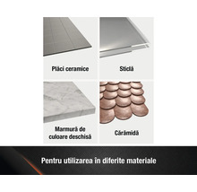 Různé materiály: keramické dlaždice, sklo, mramor a cihly