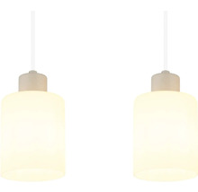 Dvě skleněné závěsné lampy