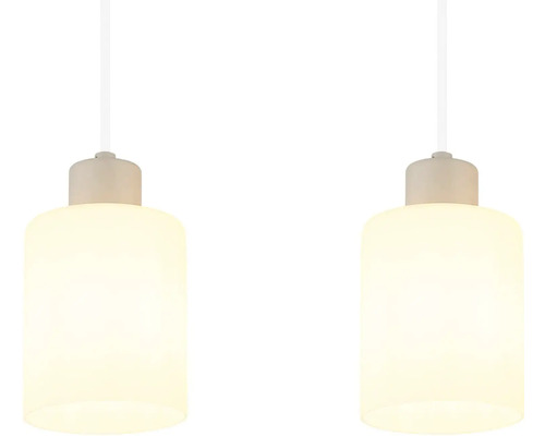 Dvě skleněné závěsné lampy