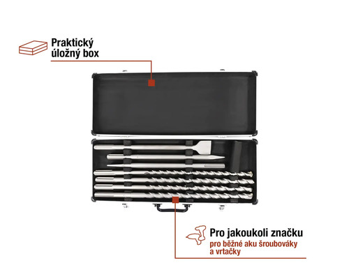 Sada sekáčů pro vrtací kladivo v úložném kufříku