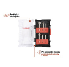 Sada zahlubovacích vrtáků s úložným boxem