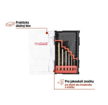 Sada vrtáků v úložném boxu