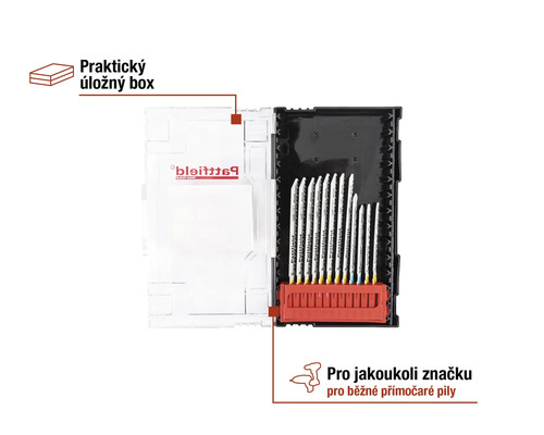 Sada pilových listů do přímočaré pily v úložném boxu