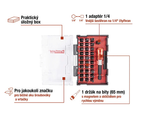 Sada bitů s držákem bitů a úložným boxem