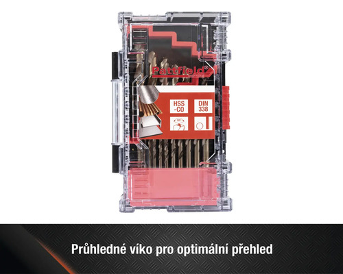 Sada vrtáků v průhledné krabičce