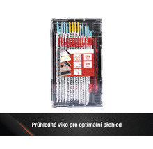 Sada pilových listů v průhledném pouzdře