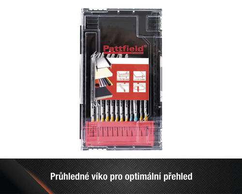 Sada pilových listů Pattfield v úložném kufříku