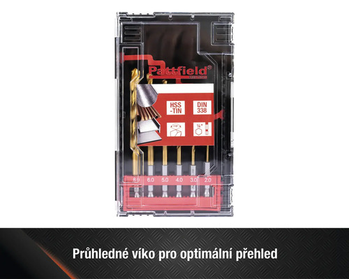 Sada vrtáků Pattfield HSS-TiN v kufříku