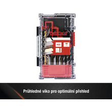 Sada vrtáků v průhledném úložném boxu