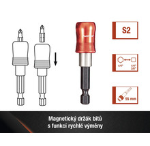 Magnetický držák bitů s funkcí rychlé výměny