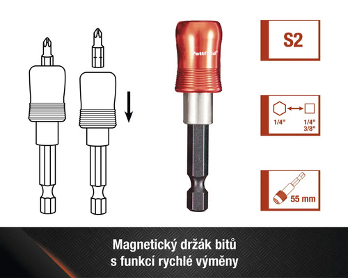 Magnetický držák bitů s funkcí rychlé výměny