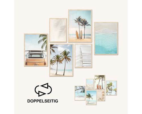Vícedílná sada nástěnných obrazů s motivy pláže