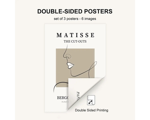 Sada tří oboustranných plakátů s motivy Matisse